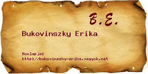 Bukovinszky Erika névjegykártya